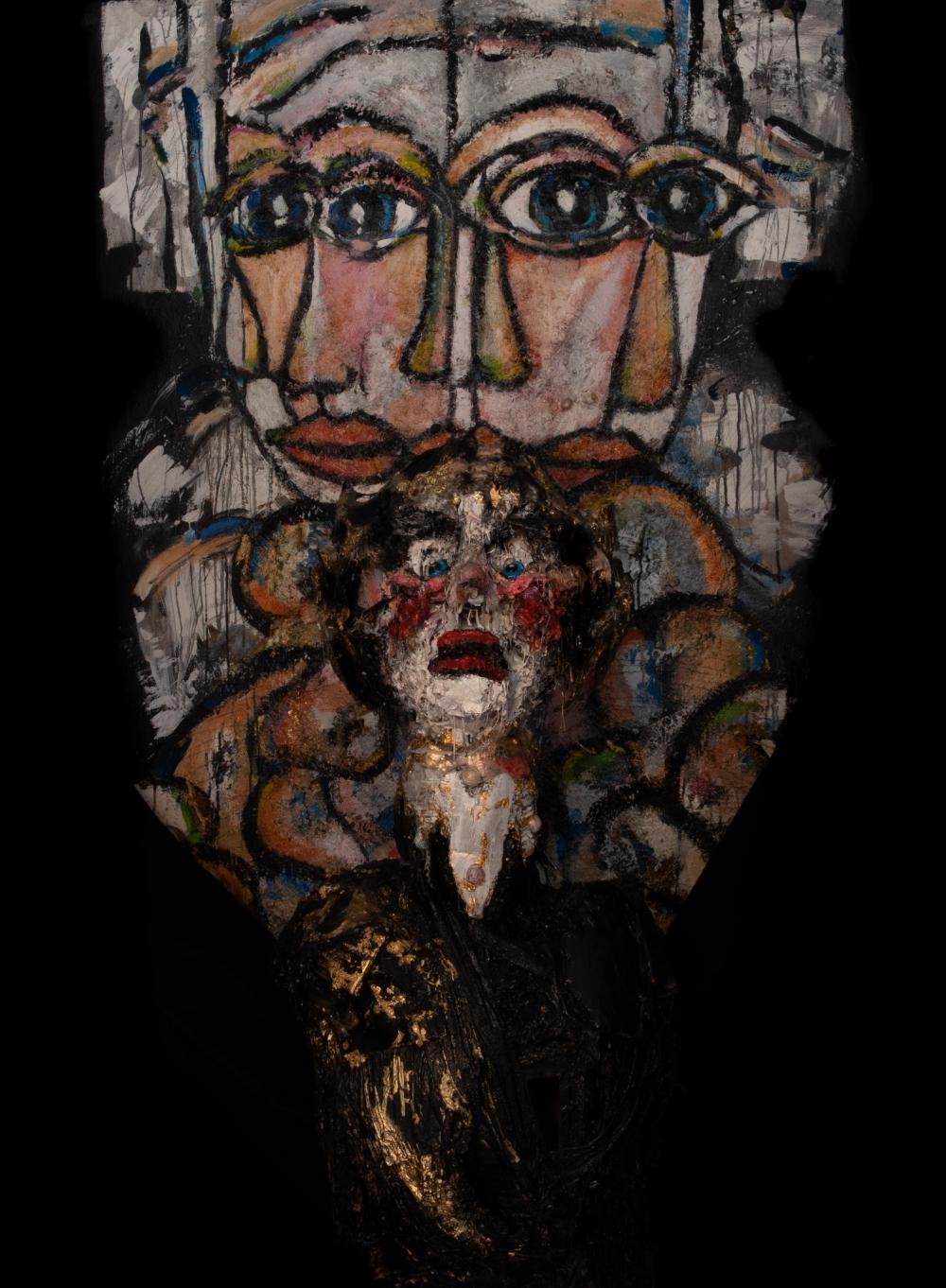 Priamos und Hekabe. Skulptur und Gemälde von Jos Letschert
