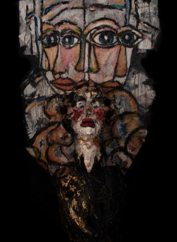 Priamos und Hekabe. Skulptur und Gemälde von Jos Letschert